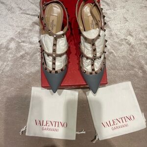 Valentino Garavani Blue Studded Heels